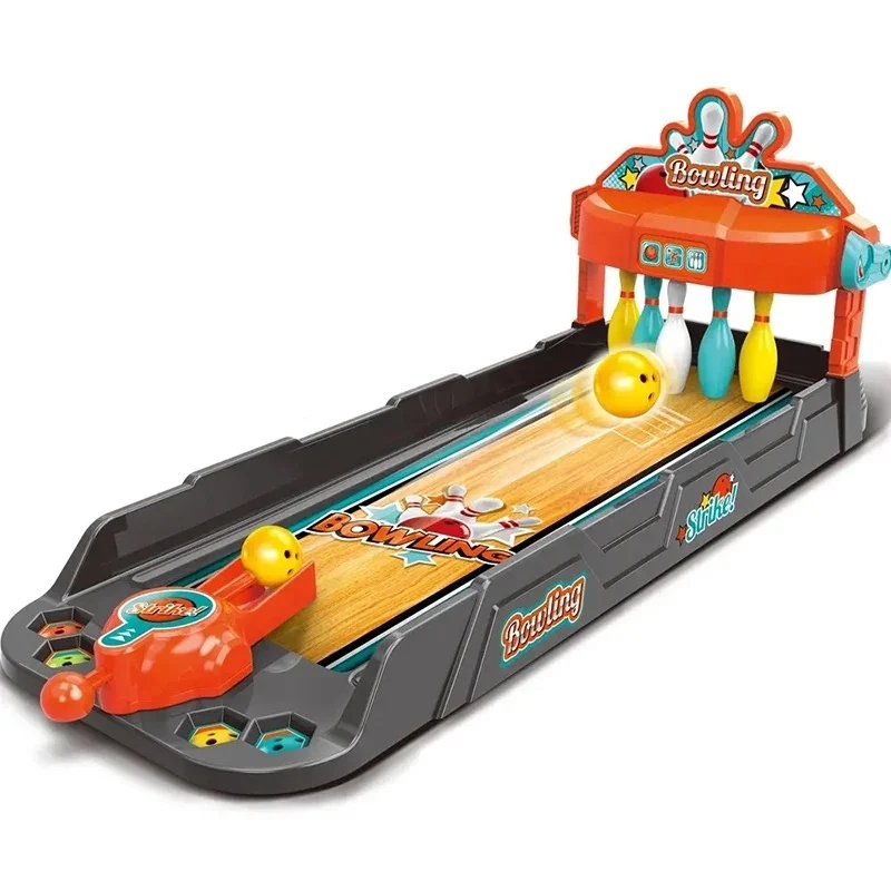 Joc Bowling Interactiv pentru Copii, cu pista si bile colorate, 60 x 22 x 22cm