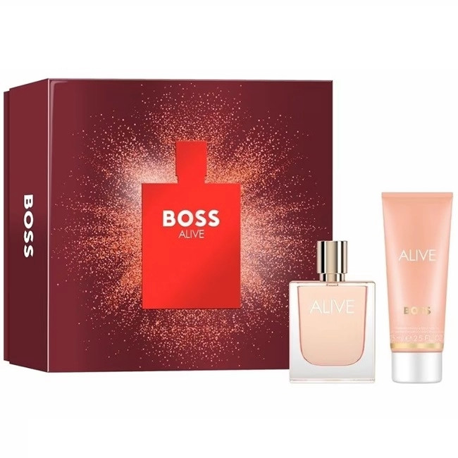 Set Cadou Hugo Boss Alive, Apa de Parfum, Femei (Continut set: 50 ml Apa de parfum + 75 ml Lotiune de corp)