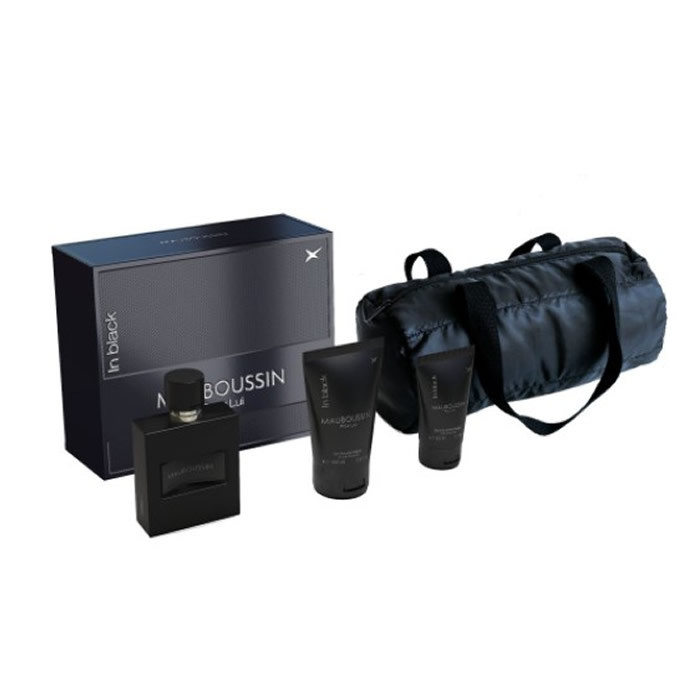 Set Cadou Mauboussin Pour Lui in Black, 100 ml Apa de Parfum + 100 ml Gel de dus + 50 ml After-Shave balsam + Geanta (Continut set: 100 ml Apa de Parfum + 100 ml Gel de dus + 50 ml After-Shave balsam + Geanta)