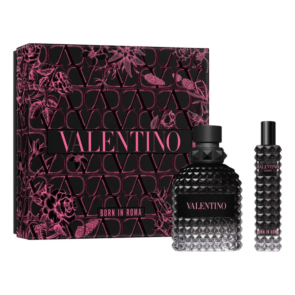 Set cadou Valentino Uomo Born in Roma, Apa de toaleta, Barbati. 100 ml + 10 ml