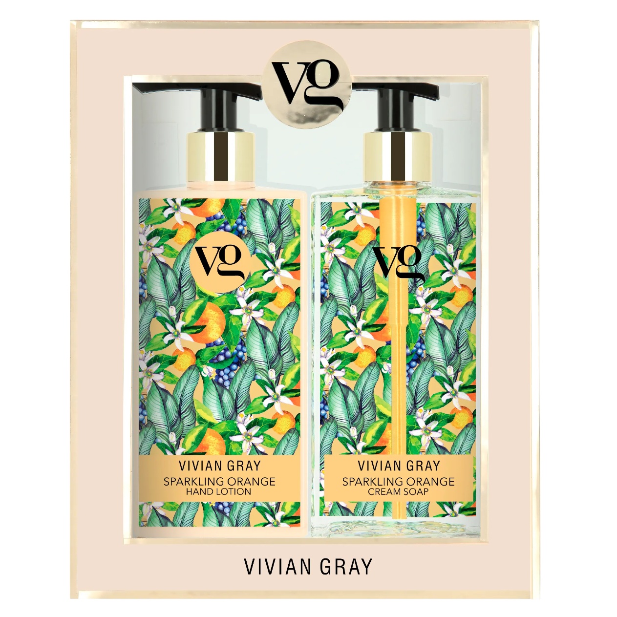 Set Vivian Gray Sparkling Orange – Sapun lichid 350 ml + Lotiune de maini hidratanta 350 ml