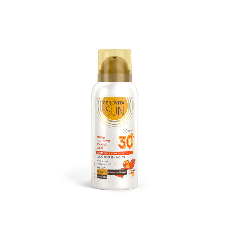 Spuma cu protectie solara Gerovital Sun pentru copii, SPF 30, 100 ml