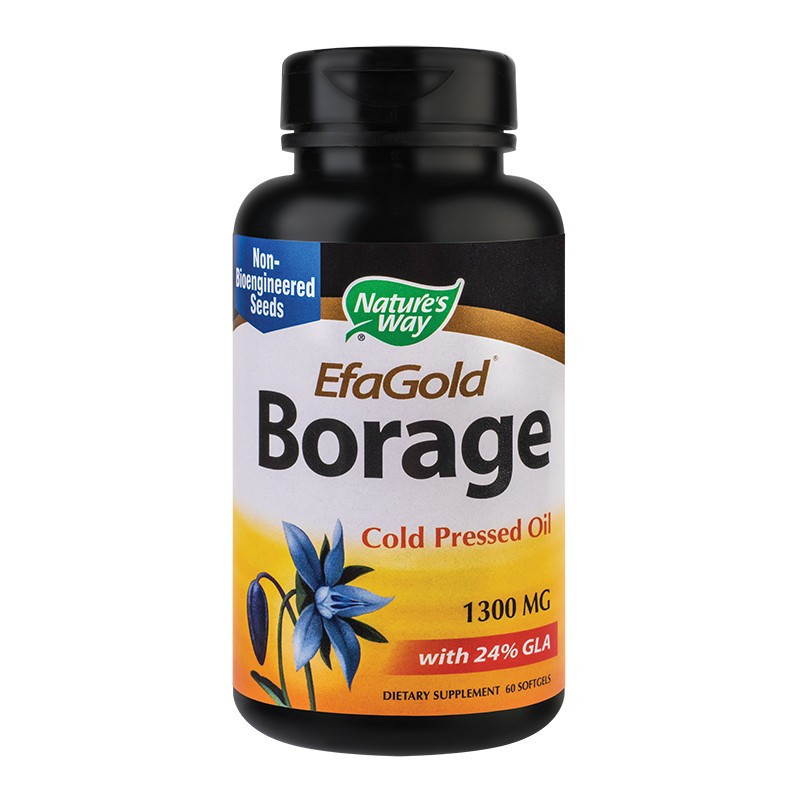 Borage 1300mg EfaGold Nature\'s Way, 60 capsule, Secom (Concentratie: 60 capsule)