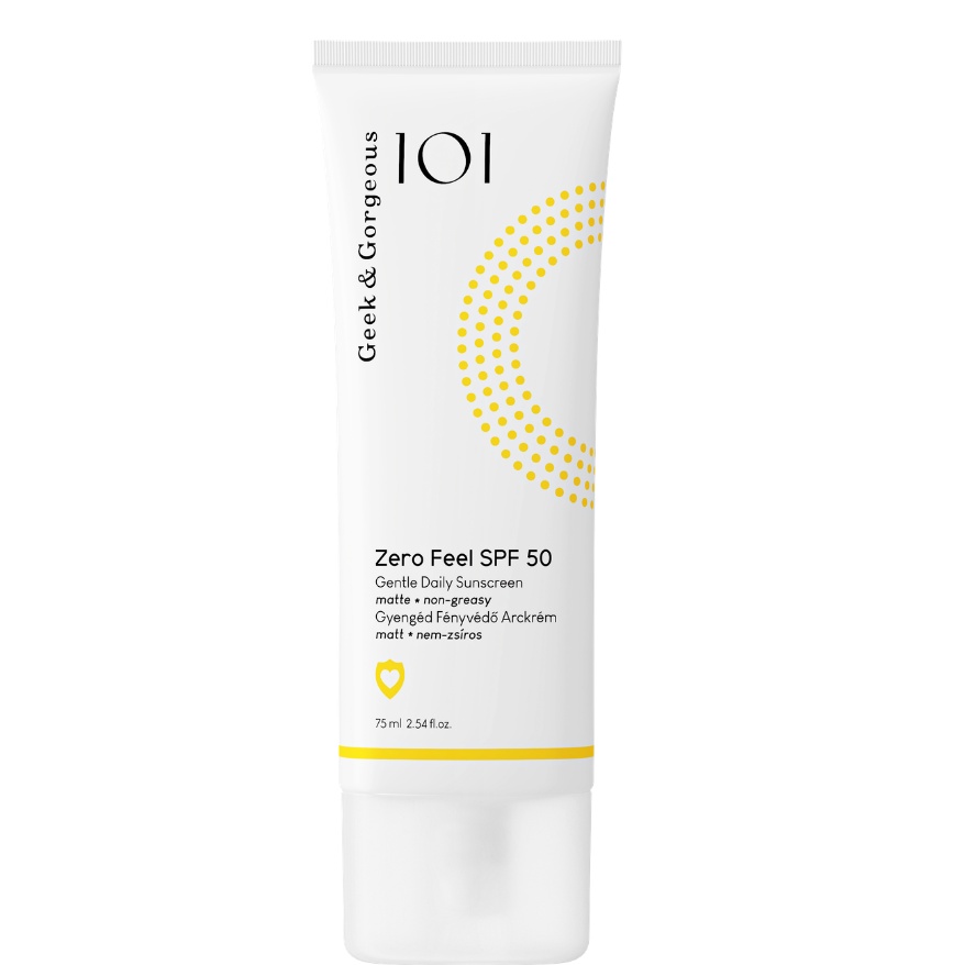 Crema de fata cu SPF 50 pentru protectie solara zilnica Zero Feel Geek & Gorgeous, 75 ml