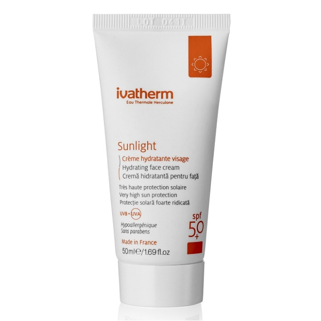 Crema hidratanta pentru fata cu protectie solara SPF 50+ Sunlight, Ivatherm (Concentratie: Crema, Gr