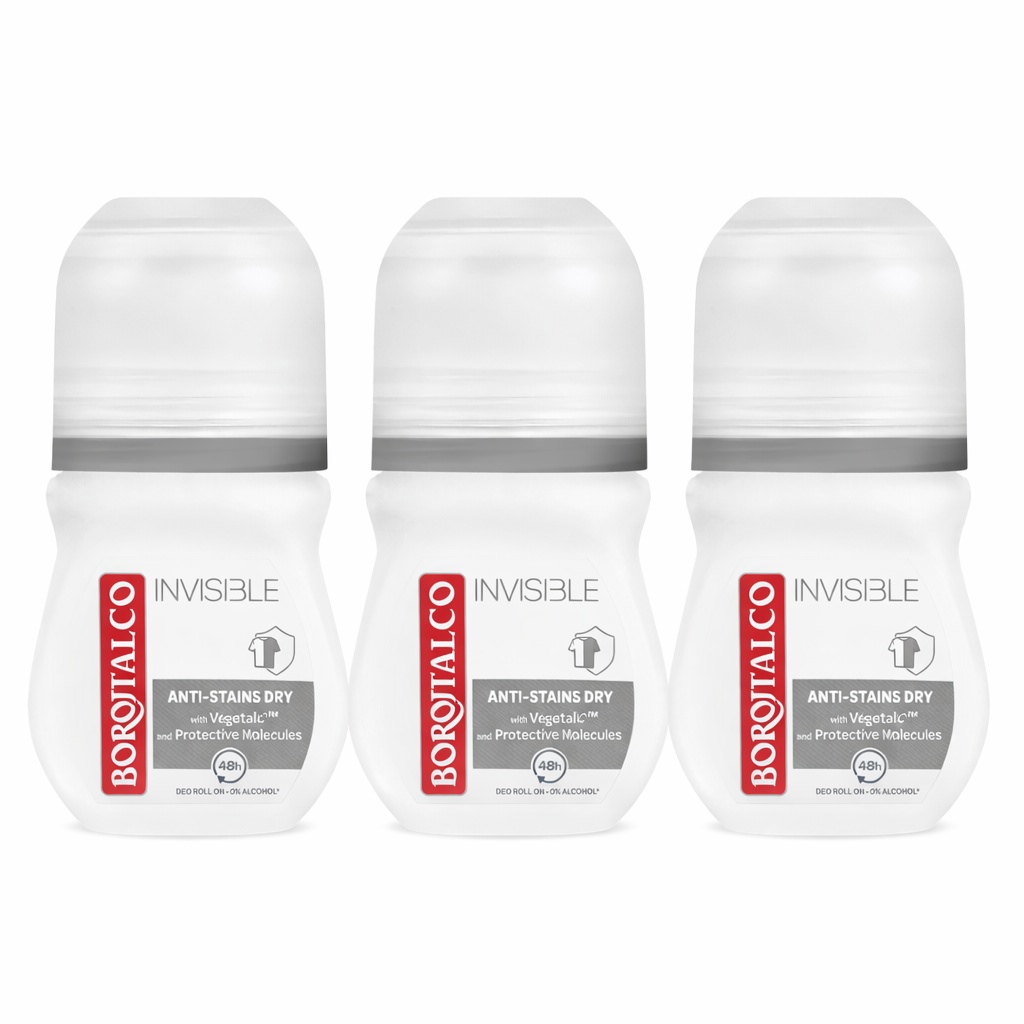 Deodorant Roll-On Borotalco Invisible (Gramaj: 3 x 50 ml)