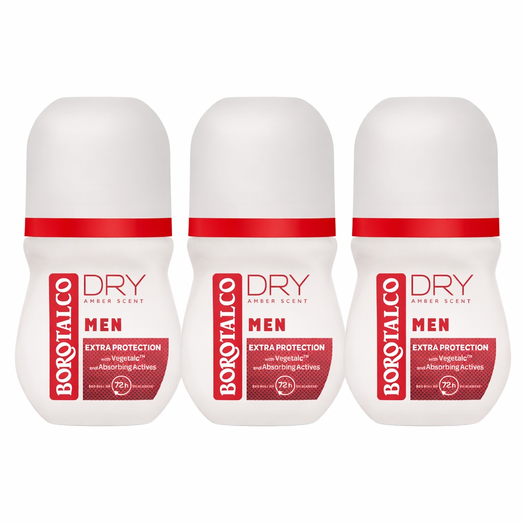 Deodorant Roll-on Borotalco Men Amber, 50 ml (Gramaj: 3 x 50 ml)
