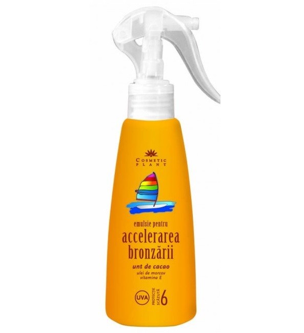 Emulsie pentru accelerarea bronzarii cu unt de cacao SPF 6 Cosmetic Plant (Concentratie: Lotiune, Gramaj: 200 ml)