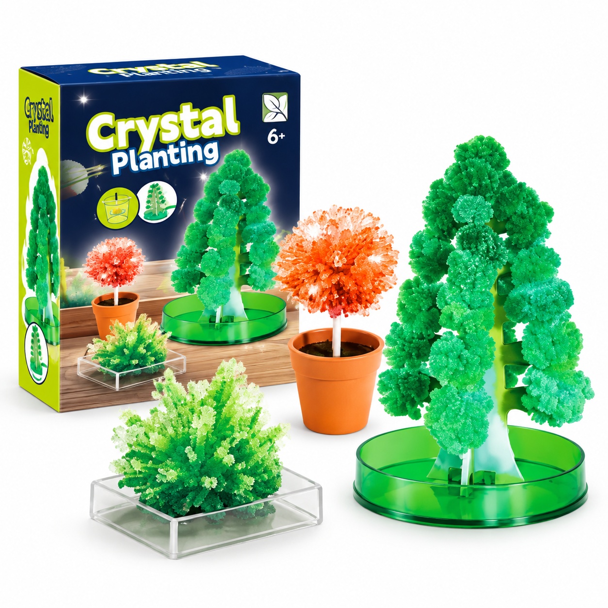 Joc educativ cu experimente, crestere cristale 3 in 1 Crystal Planting, 6 ani+