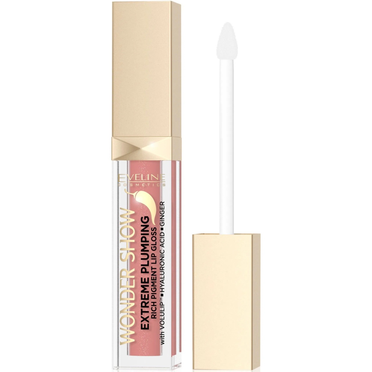 Luciu de buze pentru volum Eveline Cosmetics Wonder Show, 6,8 ml (Culoare produse: 02 Dream Nude)