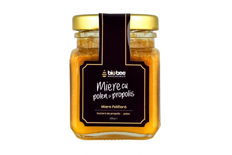 Miere cu polen şi propolis BioBee 130g