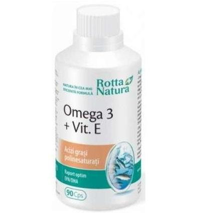 Omega 3 plus Vitamina E Rotta Natura (Concentratie: 1000 mg, Ambalaj: 90 + 30 capsule)