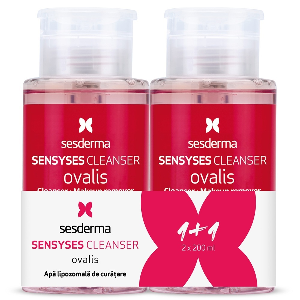 Pachet Apa lipozomala pentru curatare si demachiere Sesderma Sensyses Ovalis, 2 x 200 ml