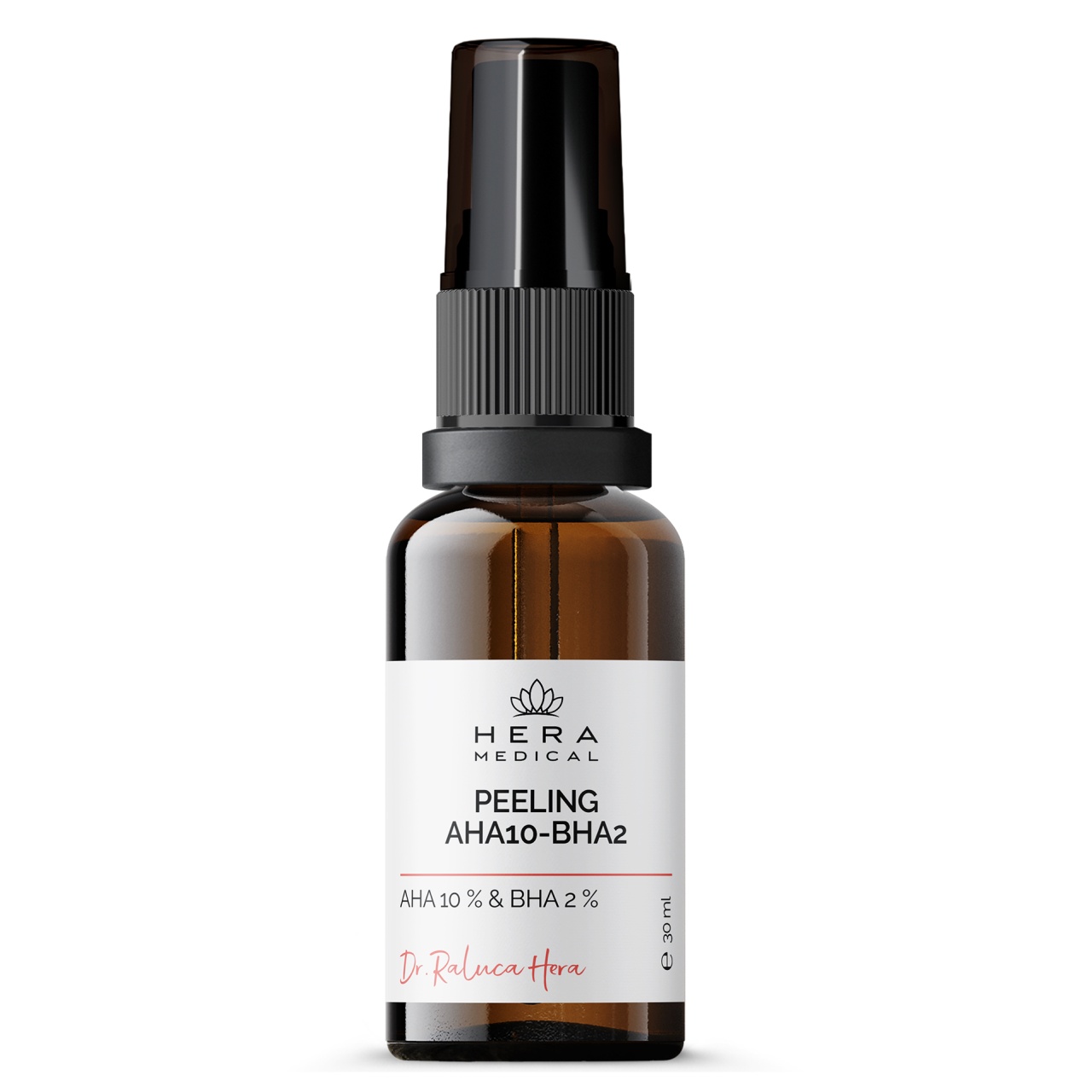 Peeling facial AHA 10% + BHA 2% cu acid hialuronic si provitamina B5, Hera Medical, 30 ml (Gramaj: 30 ml)