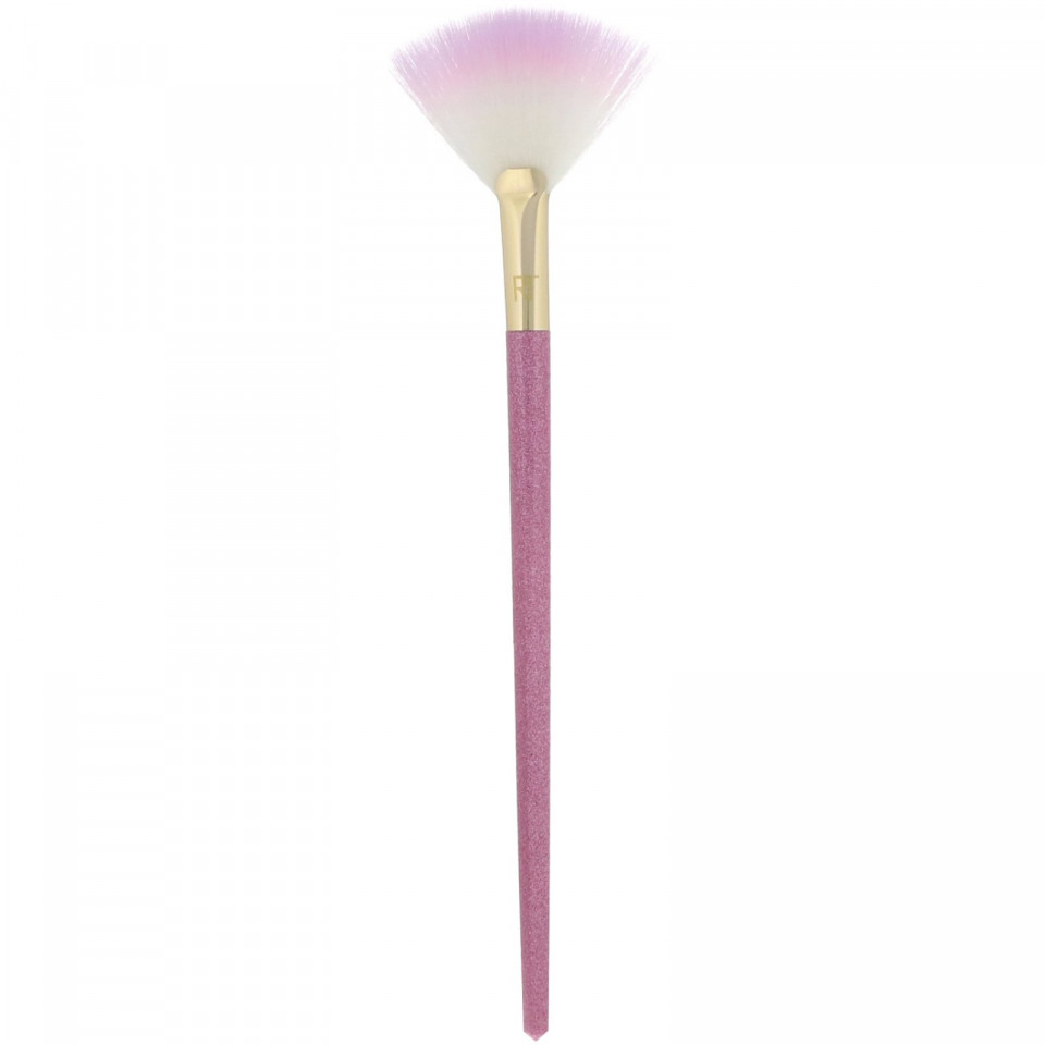 Pensula machiaj pentru aplicarea iluminatorului Real Techniques Brush Crush 304 Fan Highlight Limited Edition (Concentratie: Pensula)