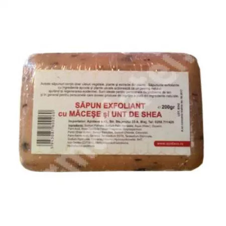 Sapun exfoliant cu macese si unt de shea 200 g Apidava