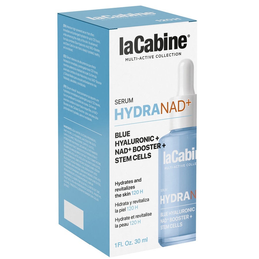Ser hidratant și revitalizant cu Acid Hialuronic și NAD+ Booster HydraNAD+, La Cabine, 30 ml