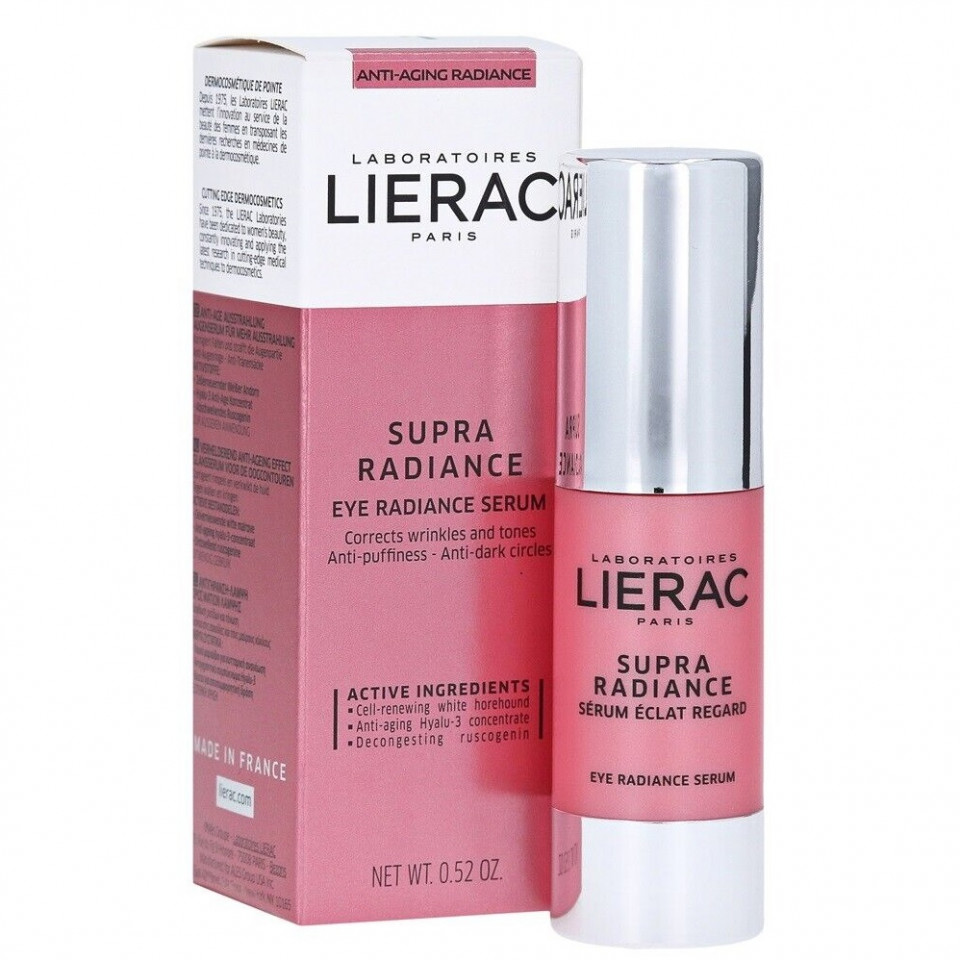 Serum Iluminator contur de ochi Lierac Supra Radiance, 15 ml (Concentratie: Serum, Gramaj: 15 ml)