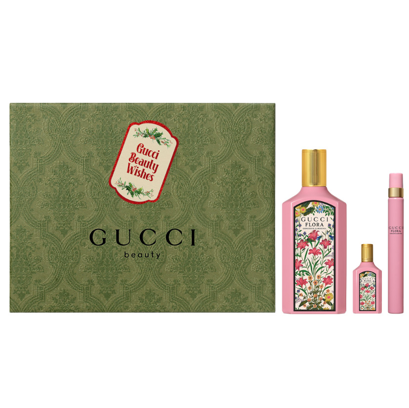 Set Cadou Gucci Flora Gorgeous Gardenia, Apa de parfum, Femei (Continut set: 100 ml Apa de Parfum + 