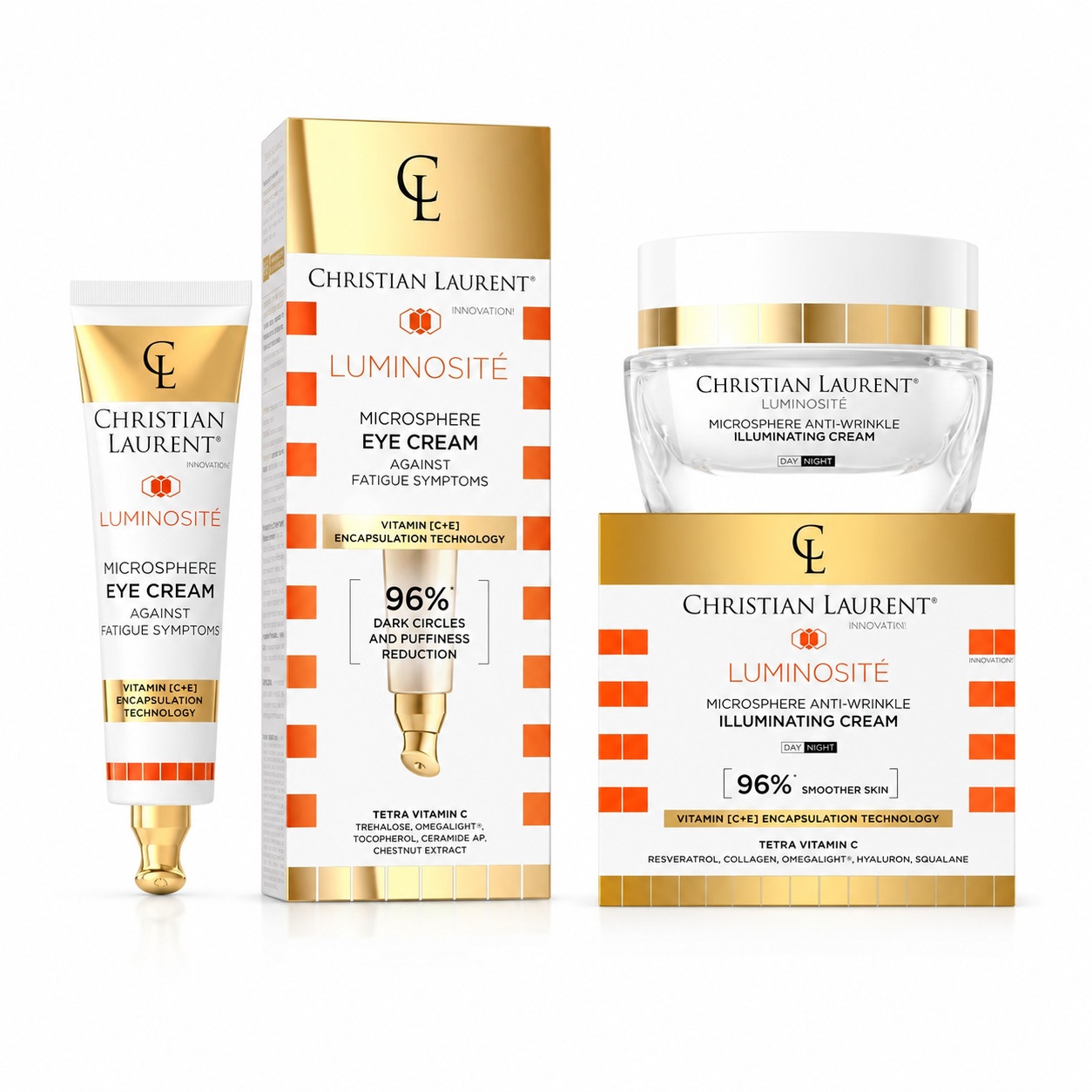Set Christian Laurent Luminosite – Crema pentru ochi 15 ml + Crema iluminatoare anti-rid 50 ml