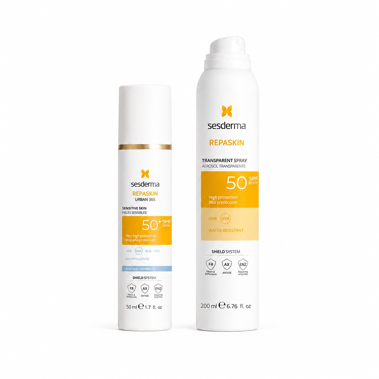 Set Sesderma Repaskin SPF 50 – Crema faciala Urban 365 50 ml + Spray transparent pentru corp 200 ml