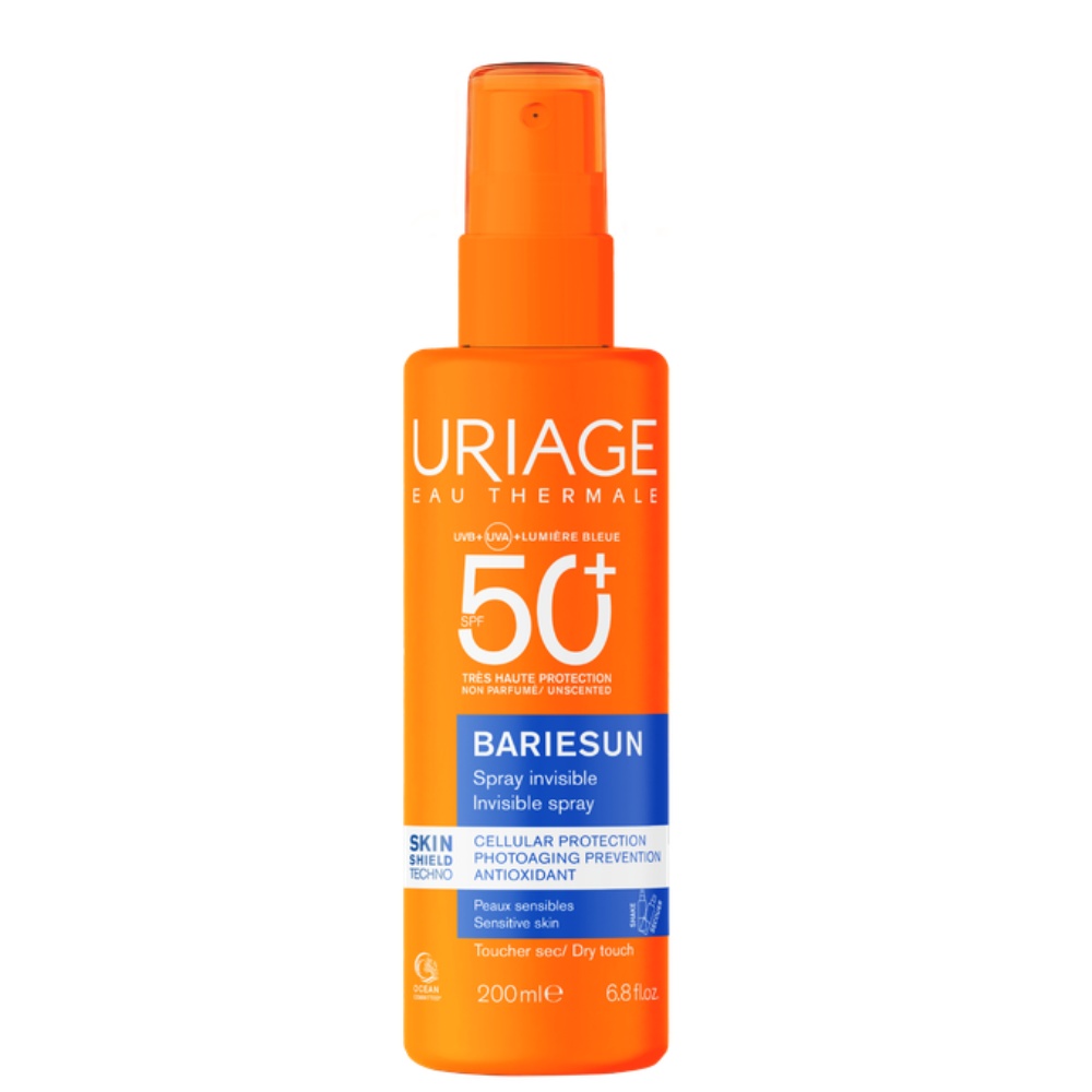 Spray invizibil cu protectie solara SPF50+ fara parfum Bariesun Uriage, 200 ml