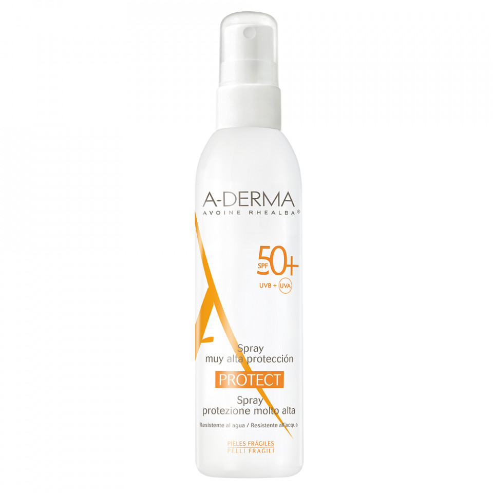 Spray protectie solara pentru piele sensibila Protect SPF 50+ A- Derma (Concentratie: Spray, Gramaj: