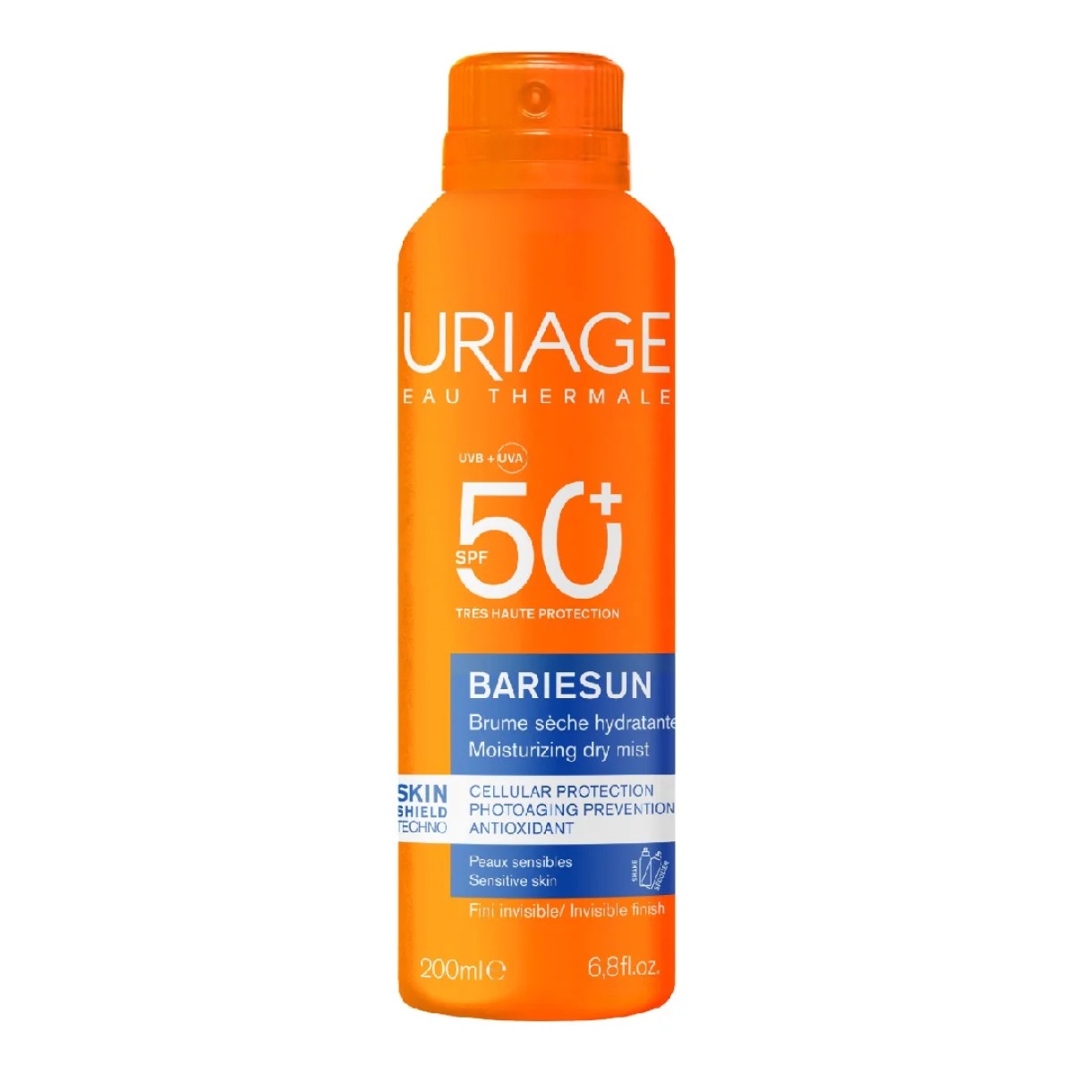 Spray uscat protectie solara SPF50+ Bariesun Uriage, 200 ml