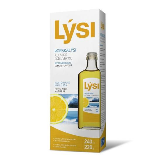 Ulei din ficat de cod cu aroma de lamaie 240 ml LYSI (Concentratie: 240 ml)