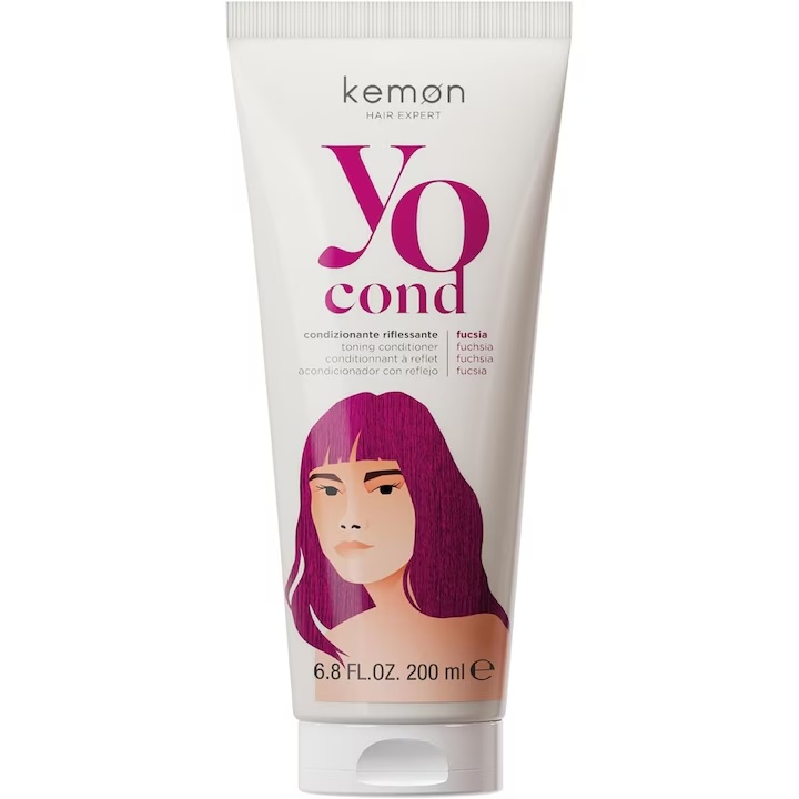 Balsam Nuantator Kemon Yo Cond Fucsia, pentru Reflexe Roz Fucsia Intense si Stralucire, 200 ml