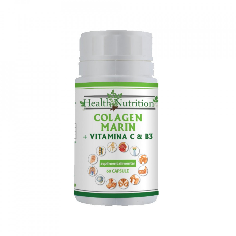 Colagen marin Forte + Vitamina B3 + Vitamina C 60 tablete (Cantitate: 60 capsule)