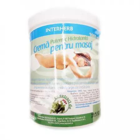 Crema puternic hidratanta pentru masaj cu extract de alge 500 ml Interherb