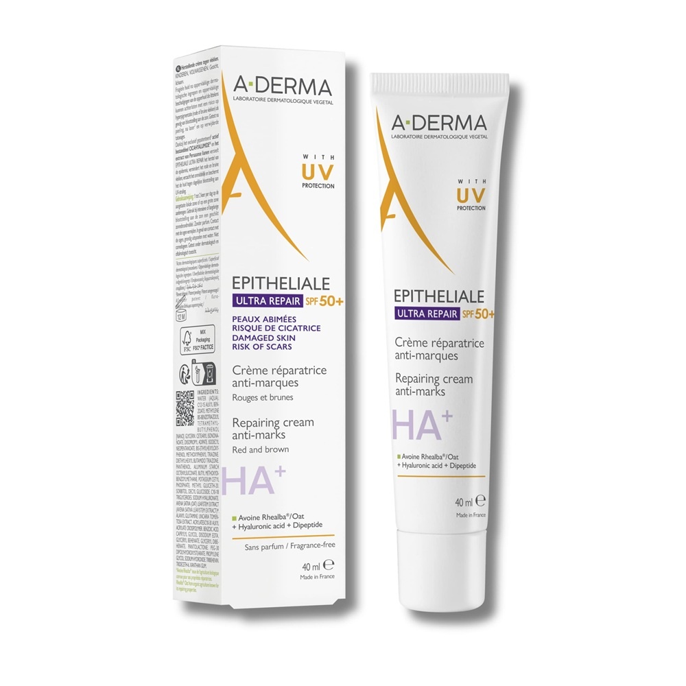 Crema reparatoare cu factor de protectie SPF50+ Epitheliale Ultra Repair A-Derma, 40 ml