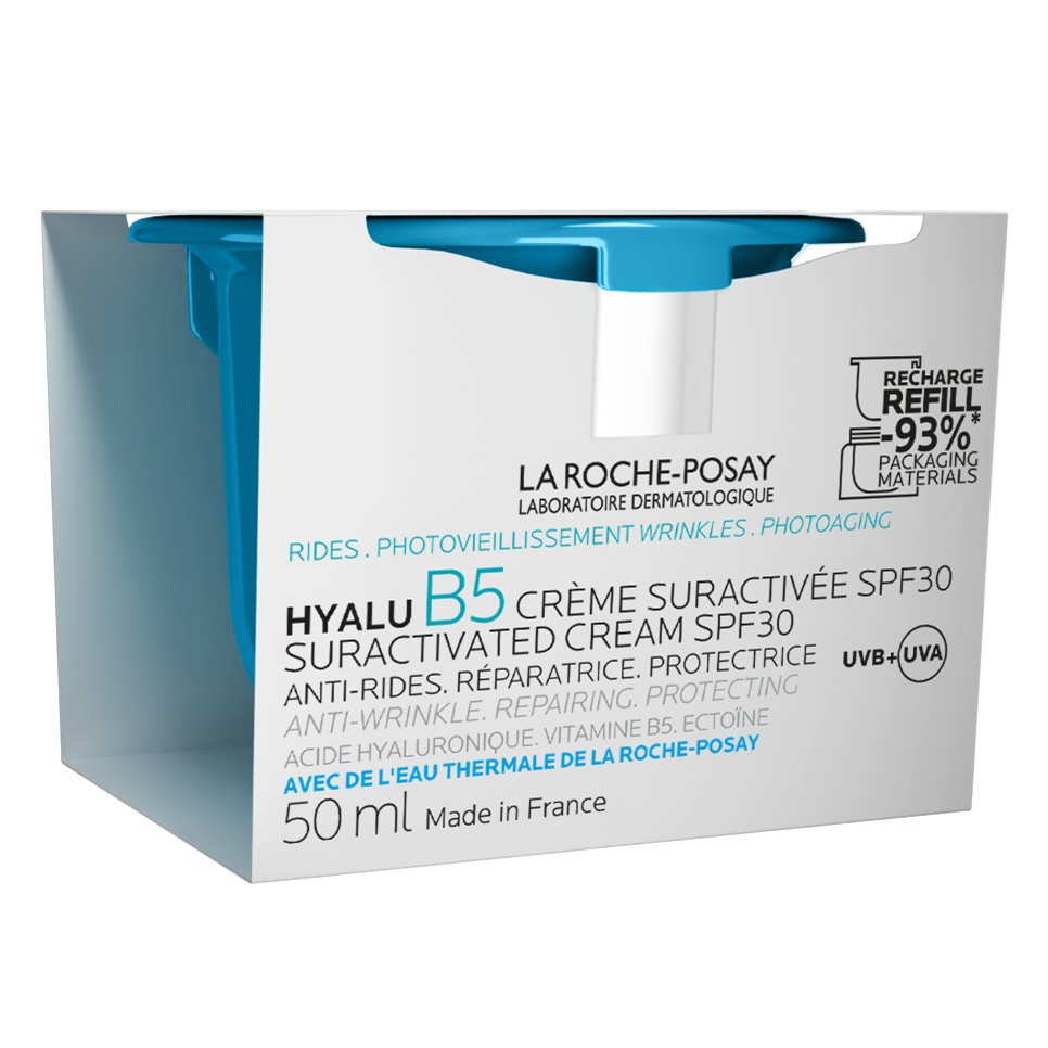 Crema supra-activata cu acid hialuronic si SPF 30 Hyalu B5 La Roche-Posay, 50 ml (Gramaj: 50 ml Rezerva)