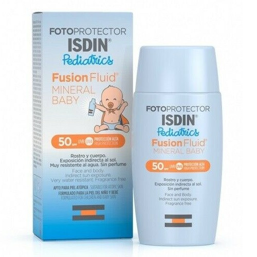 Fluid mineral de protectie solara pentru copii cu SPF 50 Isdin Fusion Fluid, 50 ml