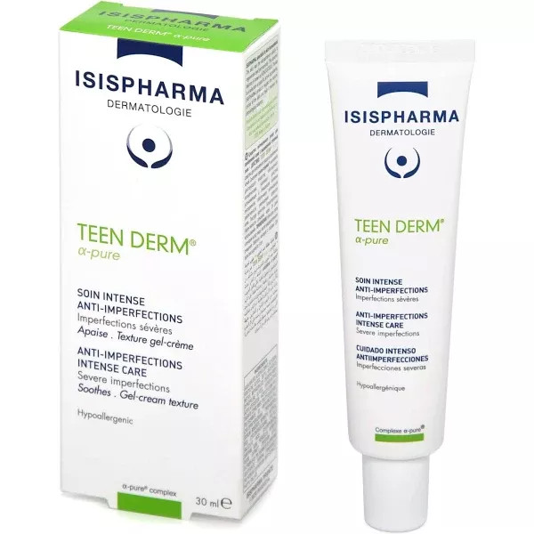 Gel crema pentru acnee severa Isispharma Teen Derm Alpha Pure, 30 ml