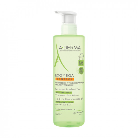 Gel spumant 2 in 1 Exomega Control A- Derma (Concentratie: Gel, Gramaj: 500 ml)