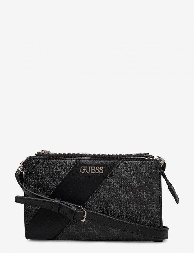 Guess, Geanta crossbody de piele ecologica Camy (Pentru: Femei, Culoare produse: Negru/Gri)