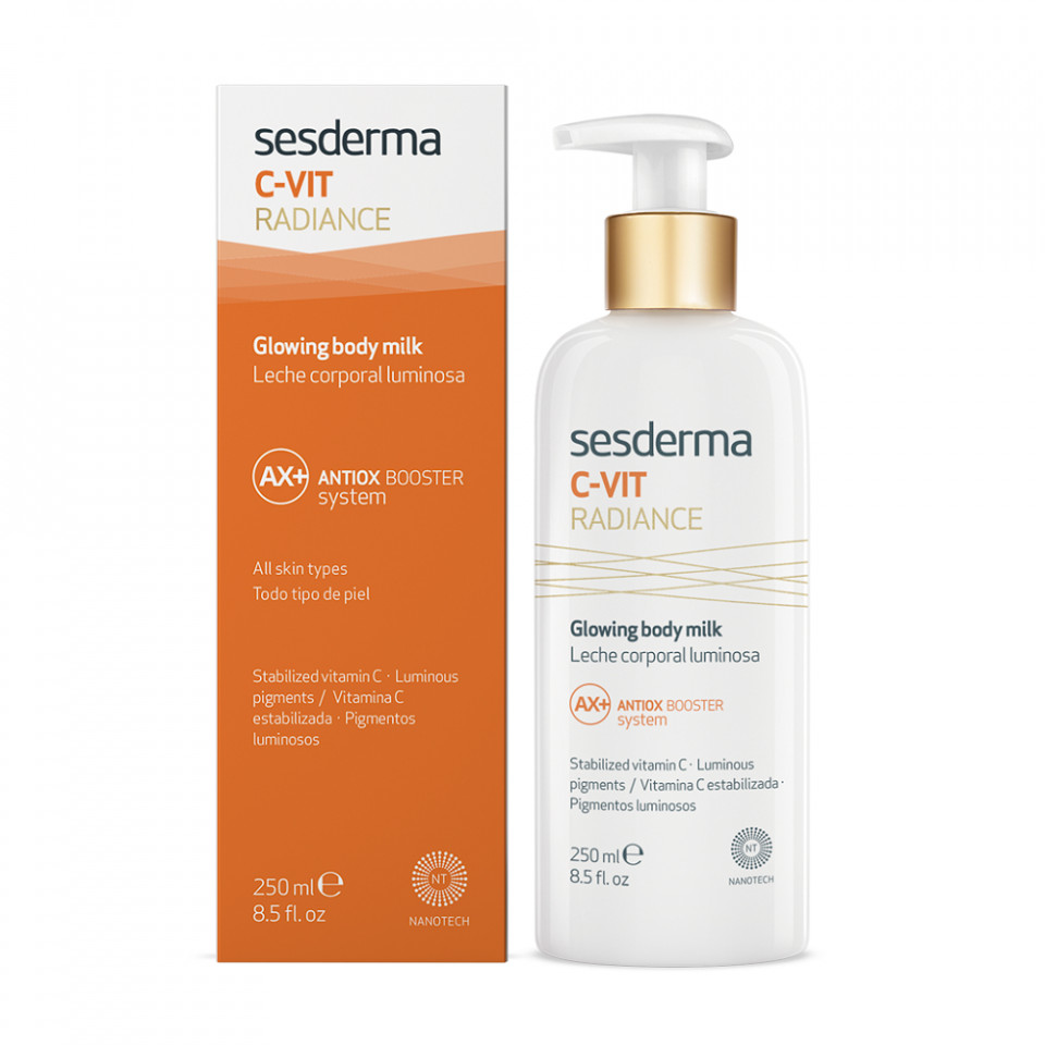 Lapte de corp cu particule stralucitoare Sesderma C-Vit Radiance, 250 ml (Concentratie: Lapte de cor