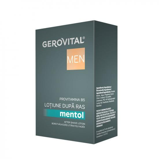 Lotiune dupa ras mentol Gerovital Men (Gramaj: 100 ml, Concentratie: Lotiune dupa ras)