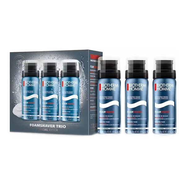 Mini Set de spuma de ras Biotherm - Homme Trio (Concentratie: Set pentru barbierit, Gramaj: 3 x 48 g