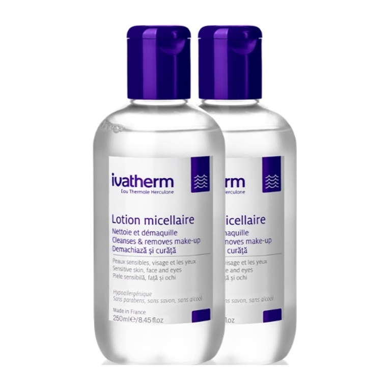 Pachet Ivatherm Lotiune micelara fata si ochi pentru piele sensibila, 2 x 250 ml (Concentratie: Lotiune micelara, Gramaj: 2 x 250 ml)