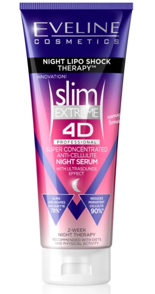 Ser termoactiv de noapte super concentrat Slim Extreme 4D, Eveline Cosmetics, 250 ml