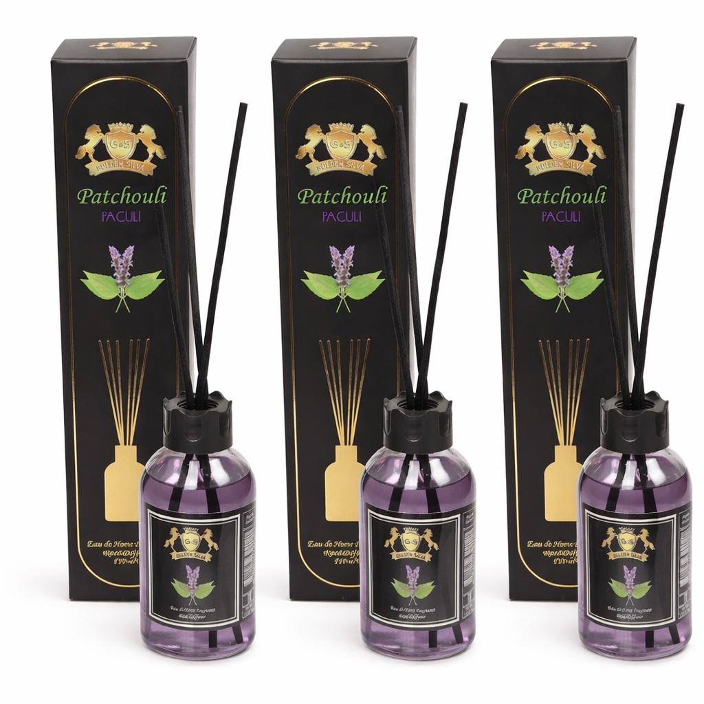 patchouli oil Set 3 Difuzoare de Camera cu Betisoare Golden Silva Patchouli, 3 x 110ml