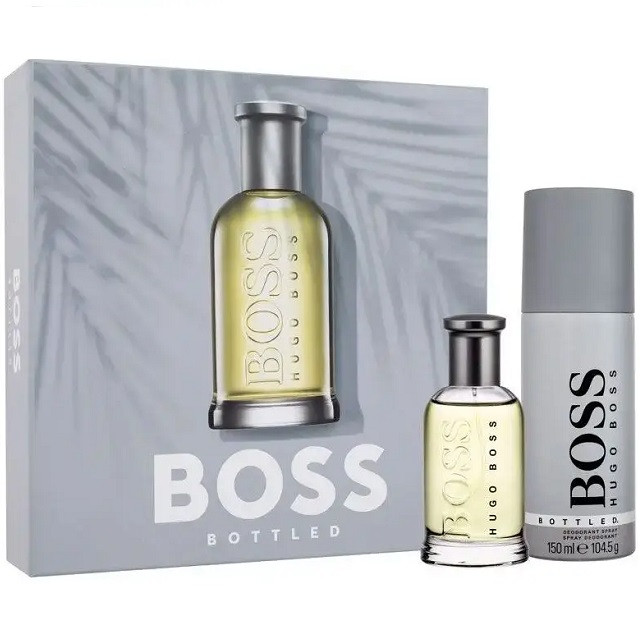Set cadou Hugo Boss Boss Bottled, Barbati, Apa de Toaleta (Continut set: 100 ml Apa de Toaleta + 150 ml Gel de Dus + 150 ml Deodorant spray)