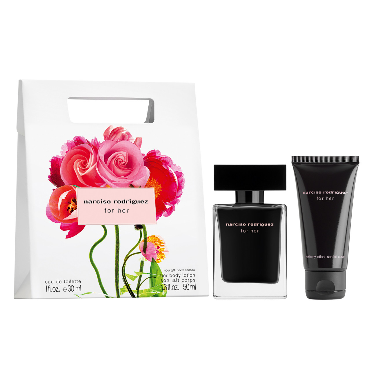 Set Cadou Narciso Rodriguez For Her, Apa de Toaleta 30 ml + Lotiune de corp, 50 ml