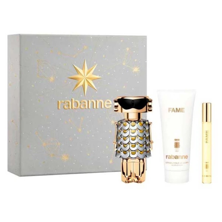 Set Cadou Paco Rabanne Fame, Apa de Parfum, Femei, 80 ml + Lotiune de corp, 100 ml + Apa de Parfum, 10 ml