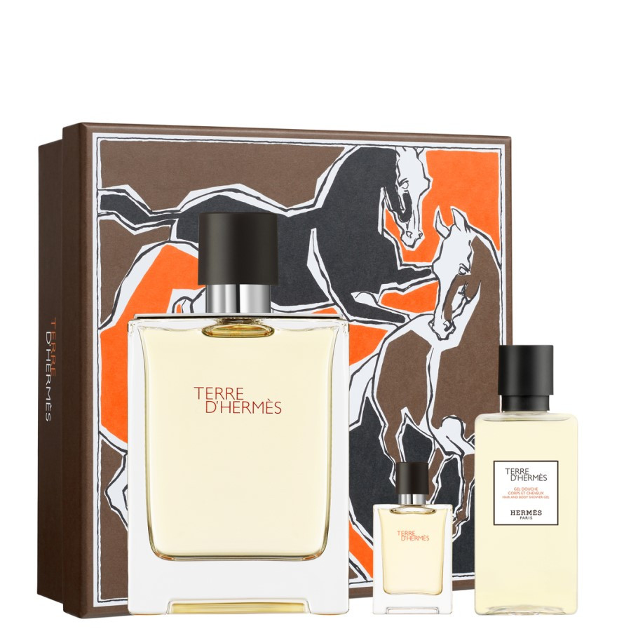 Set cadou Terre D'Hermes, Barbati, Apa de Toaleta (Concentratie: Apa de toaleta+ Miniatura+ Gel de dus, Gramaj: 100 ml + 5 ml + 40 ml)