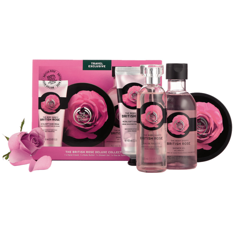Set cadou The Body Shop The British Rose Deluxe Collection 4 în 1