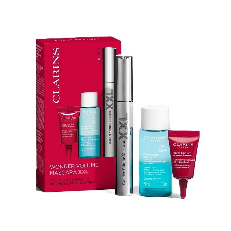 Set Clarins Wonder Volume Mascara XXL, 8ml + Demachiant 30 ml si Crema ochi 3 ml